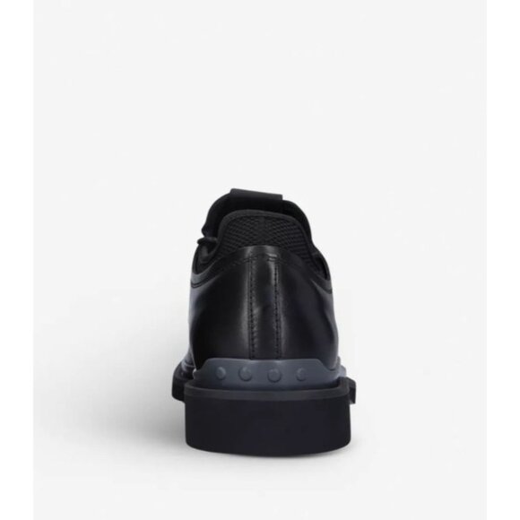 Tod’s Men’s Black Leather Derby Shoes Size 9 | Italian Luxury Lace-Up Dress Shoe - Picture 9 of 12